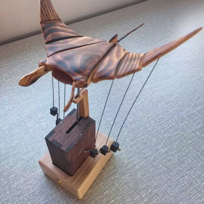 Exquisite Hand-Carved Flying Manta Ray Kinetic Sculpture