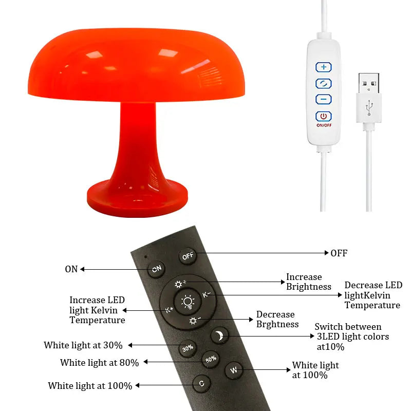 Modern Led Mushroom Table Lamp